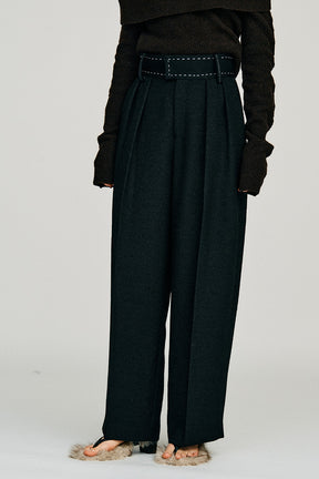 Hand-Like Stitch Tuck Pants - 2026WINTER