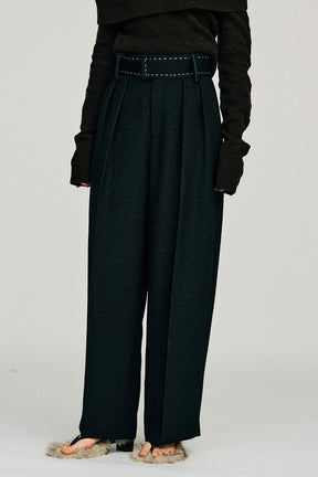 Hand-Like Stitch Tuck Pants - 2026WINTER