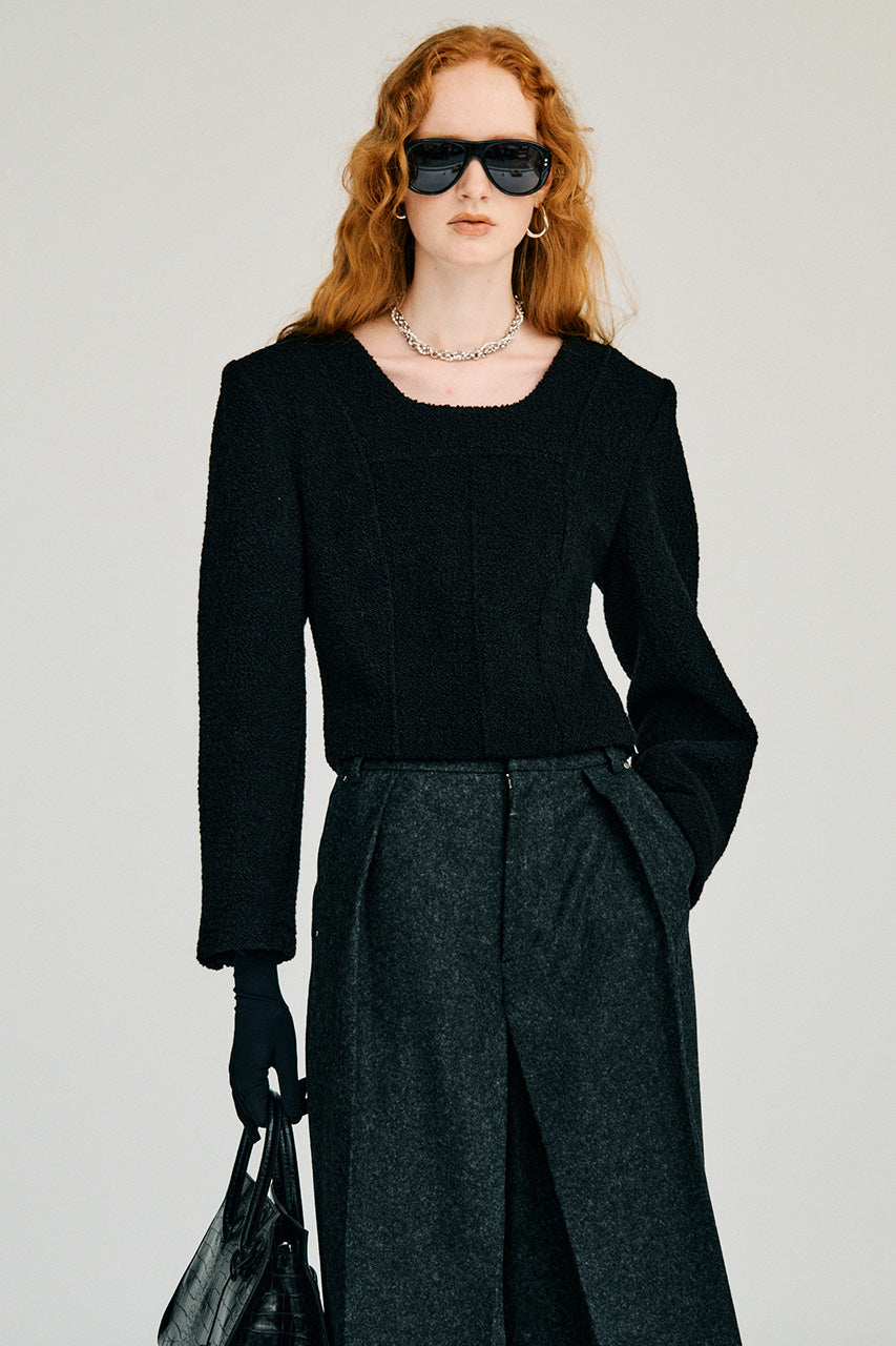 Cropped Tweedy Top - 2026WINTER