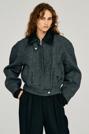Leather Collar Short Coat - 2026WINTER
