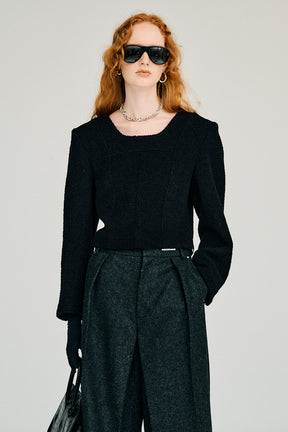 Cropped Tweedy Top - 2026WINTER