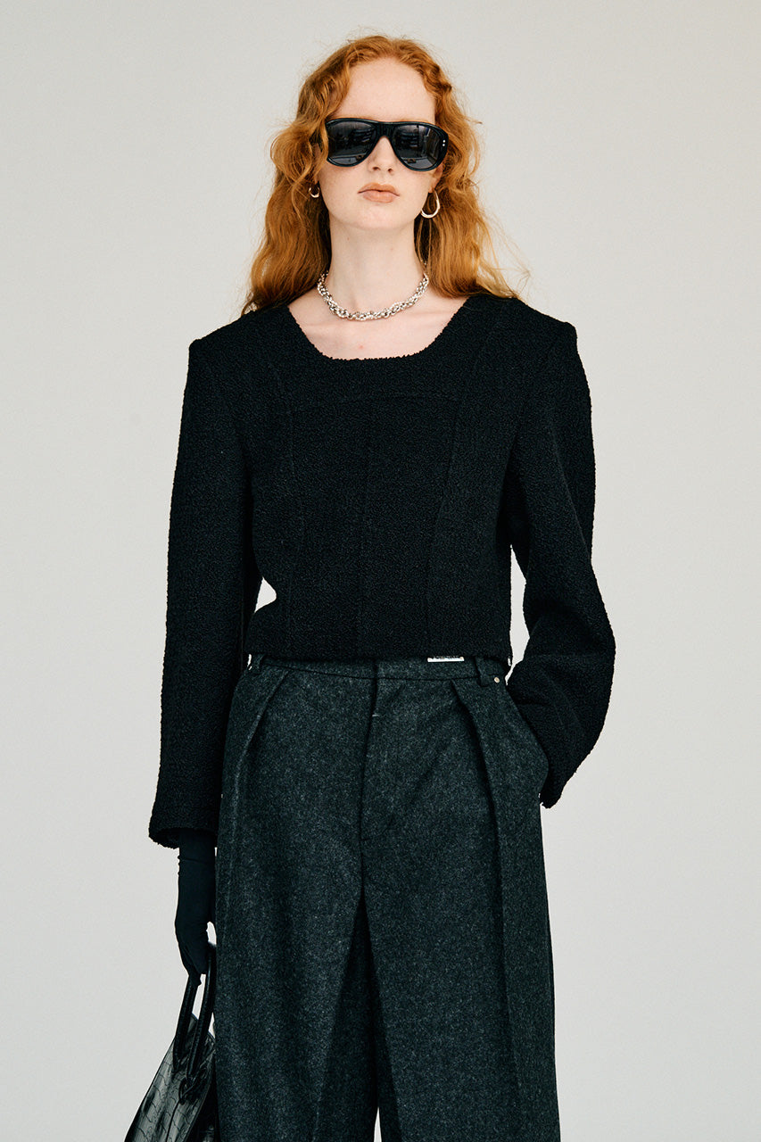 Cropped Tweedy Top - 2026WINTER