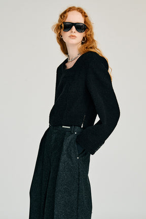 Cropped Tweedy Top - 2026WINTER