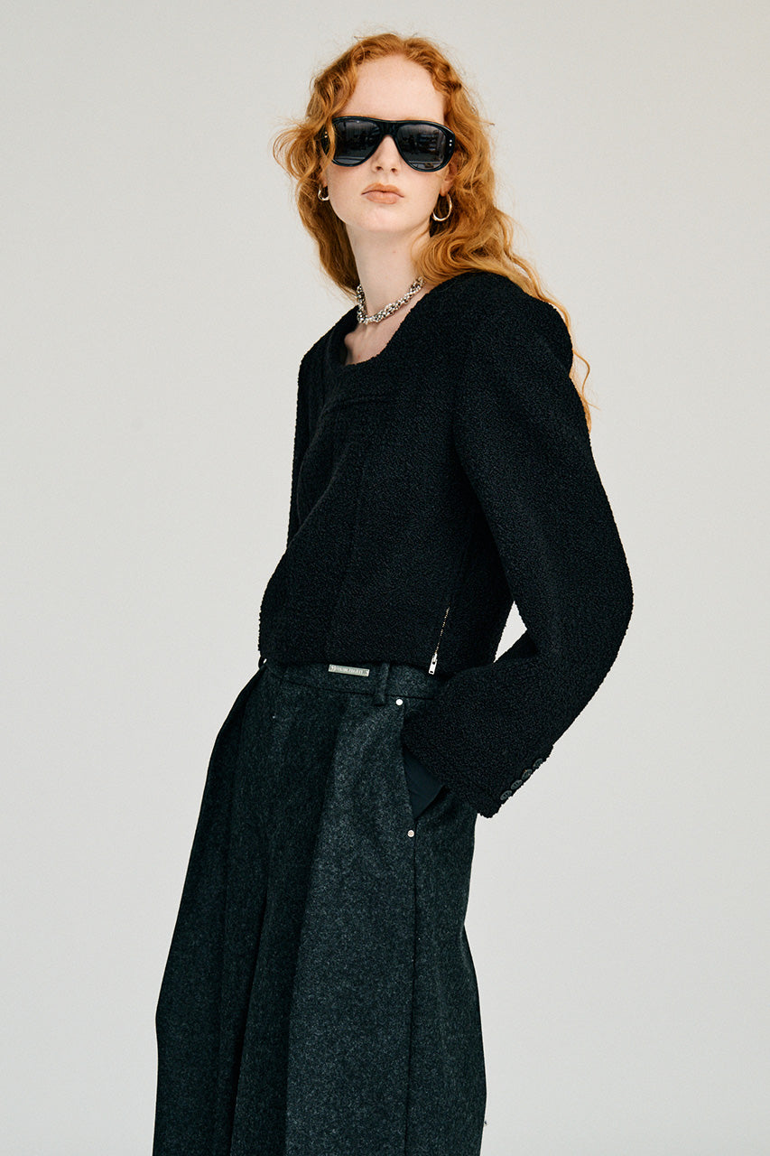 Cropped Tweedy Top - 2026WINTER