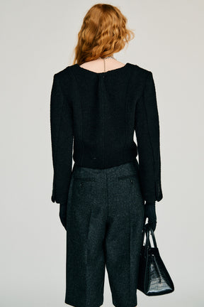 Cropped Tweedy Top - 2026WINTER