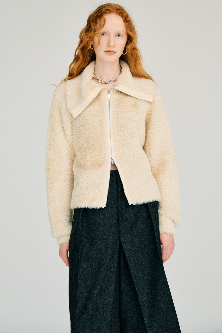 Fake Fur Zip-Up Top - 2026WINTER