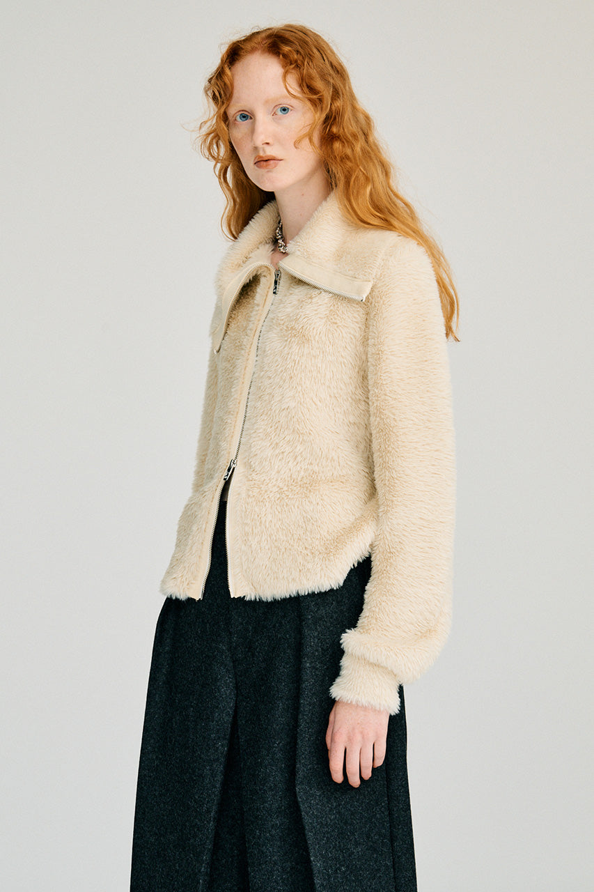Fake Fur Zip-Up Top - 2026WINTER