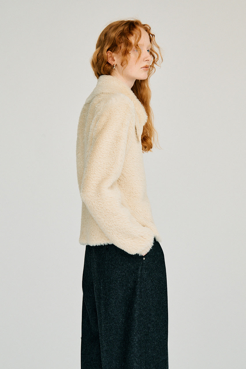 Fake Fur Zip-Up Top - 2026WINTER