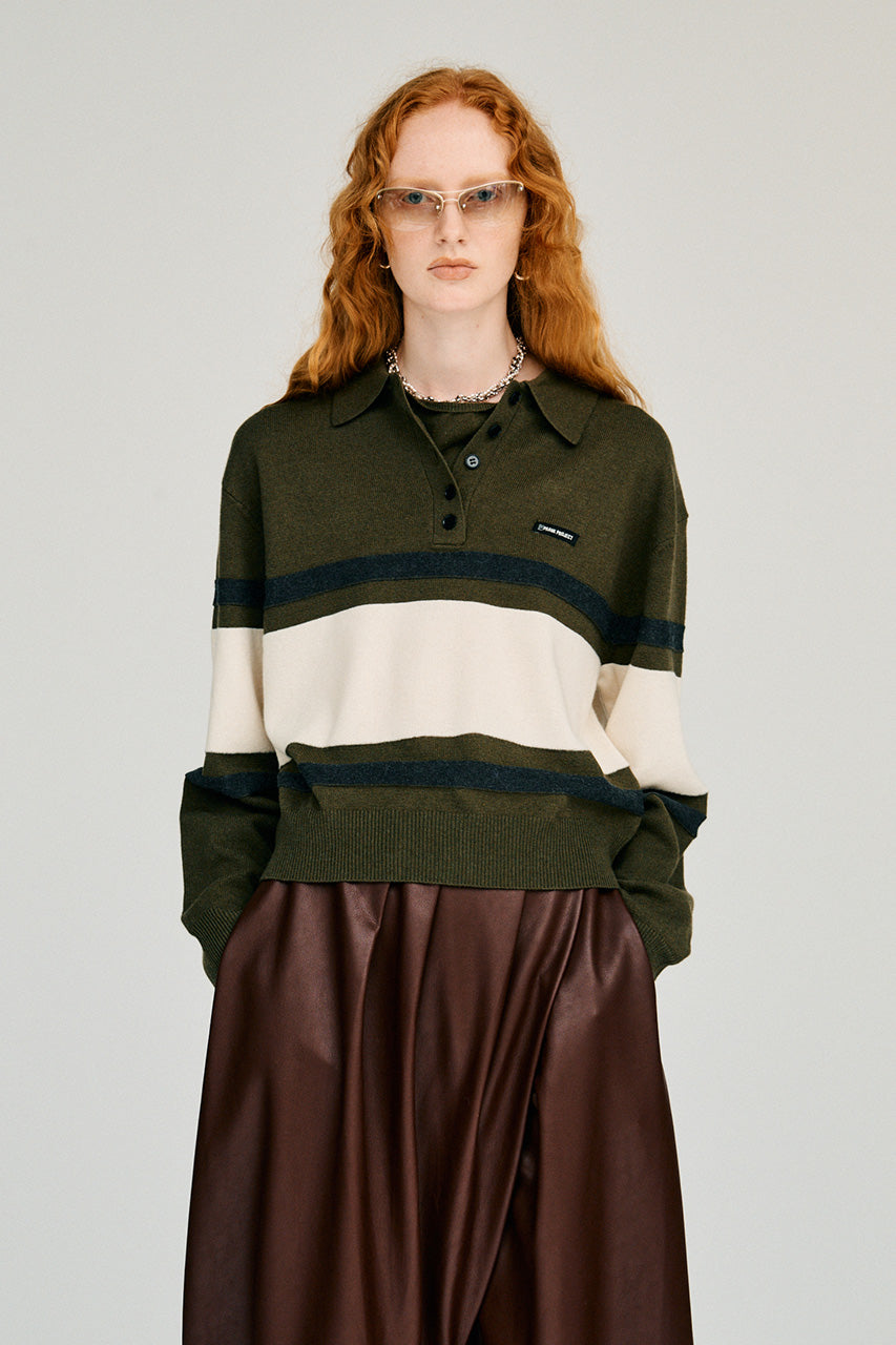 Wide Border Knit Polo - 2026WINTER
