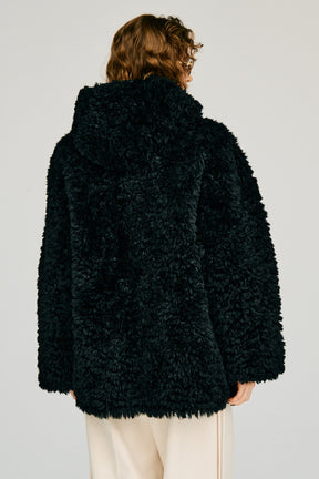 Reversible Hooded Boa Coat - 2026WINTER