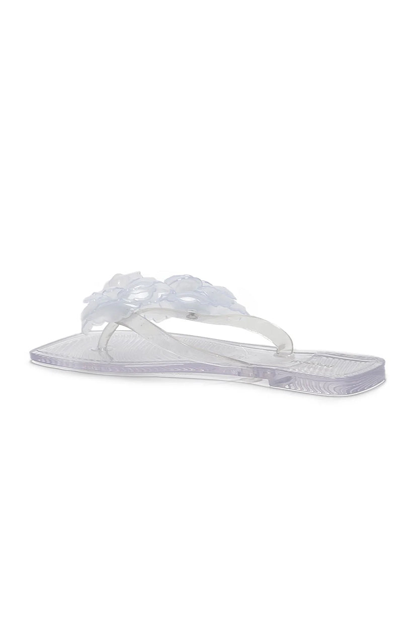 Silicon Flat Sandal With Flowers