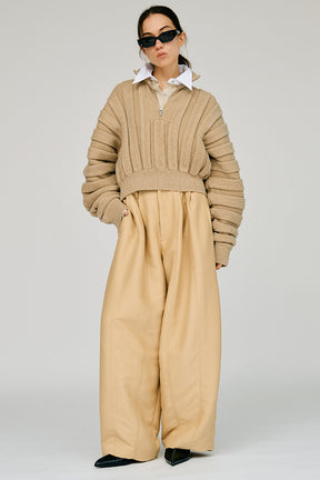 Half-Zip Accordion Knit - 2026WINTER