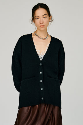 Wide Shoulder Knit Cardigan - 2026WINTER
