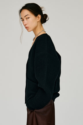 Wide Shoulder Knit Cardigan - 2026WINTER