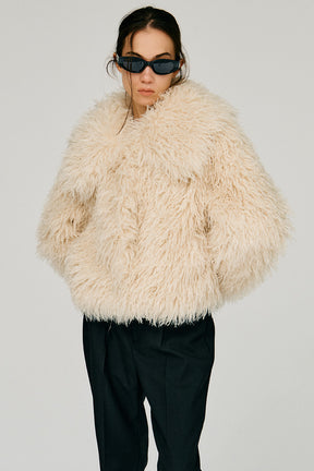 Fake Fur Big Collar Jacket - 2026WINTER