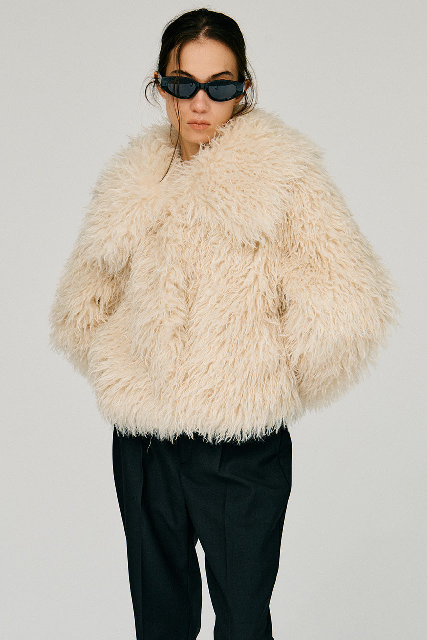 Fake Fur Big Collar Jacket - 2026WINTER