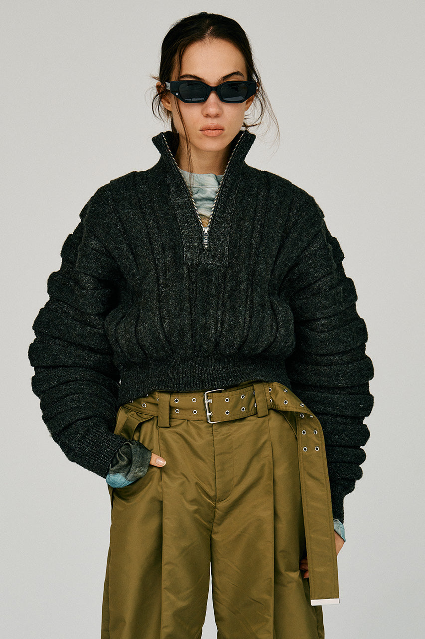 Half-Zip Accordion Knit - 2026WINTER