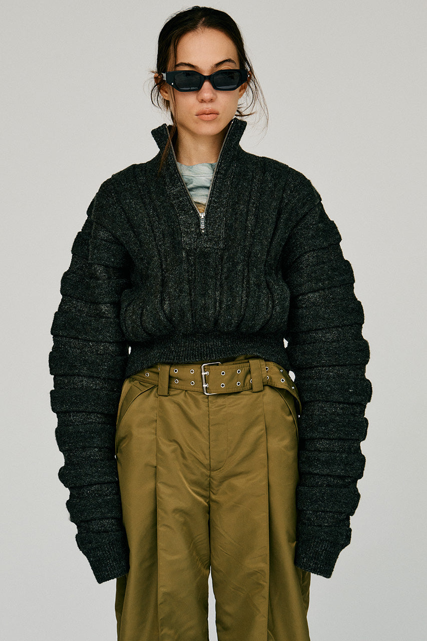 Half-Zip Accordion Knit - 2026WINTER