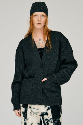 Wide Shoulder Knit Cardigan - 2026WINTER