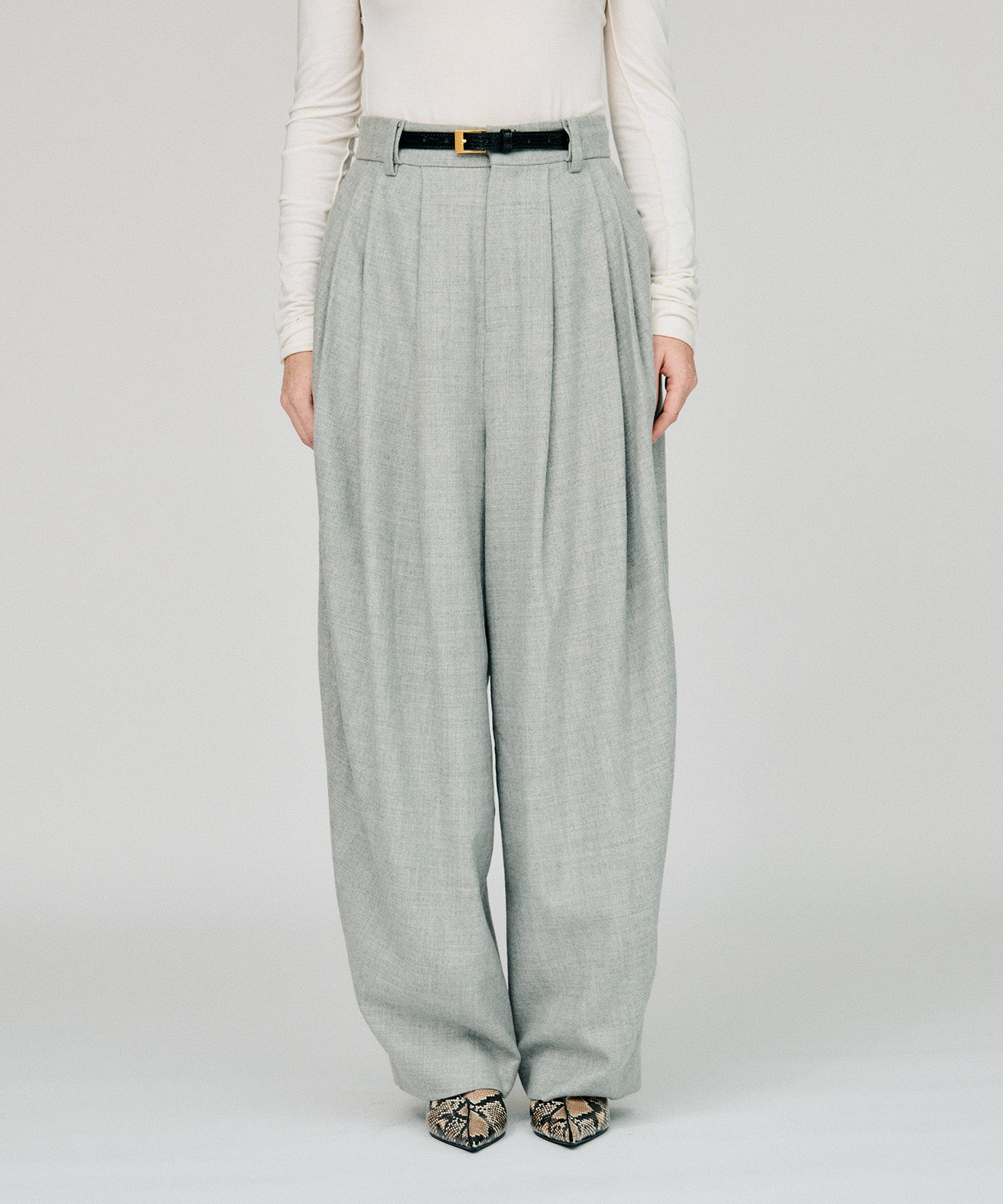 Belted Cocoon Flannel Pants - 2026WINTER