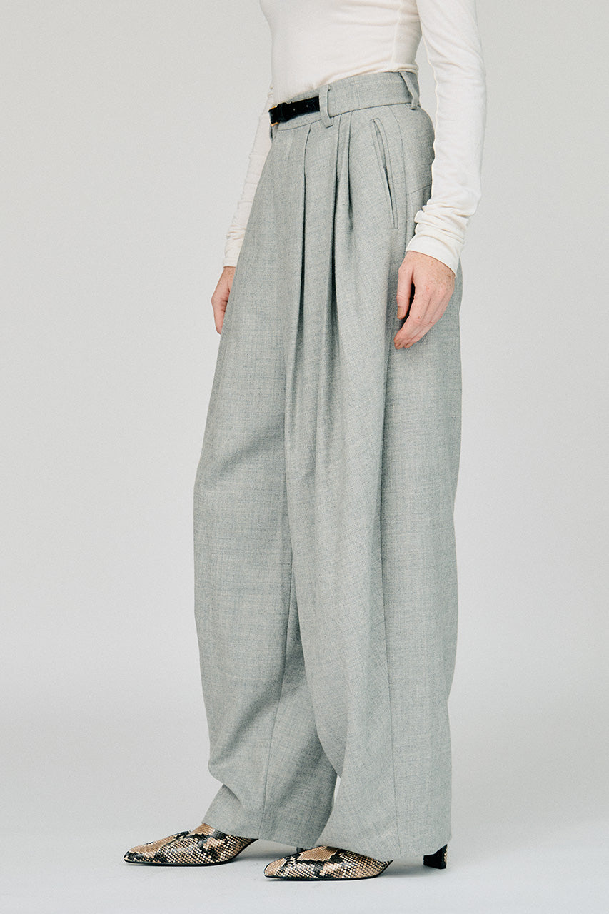 Belted Cocoon Flannel Pants - 2026WINTER