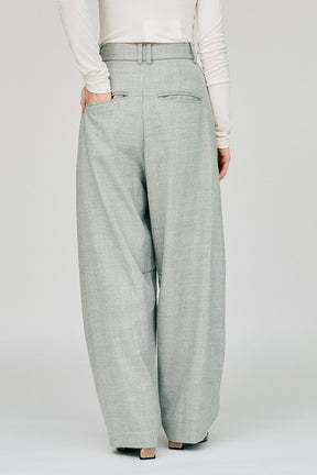 Belted Cocoon Flannel Pants - 2026WINTER