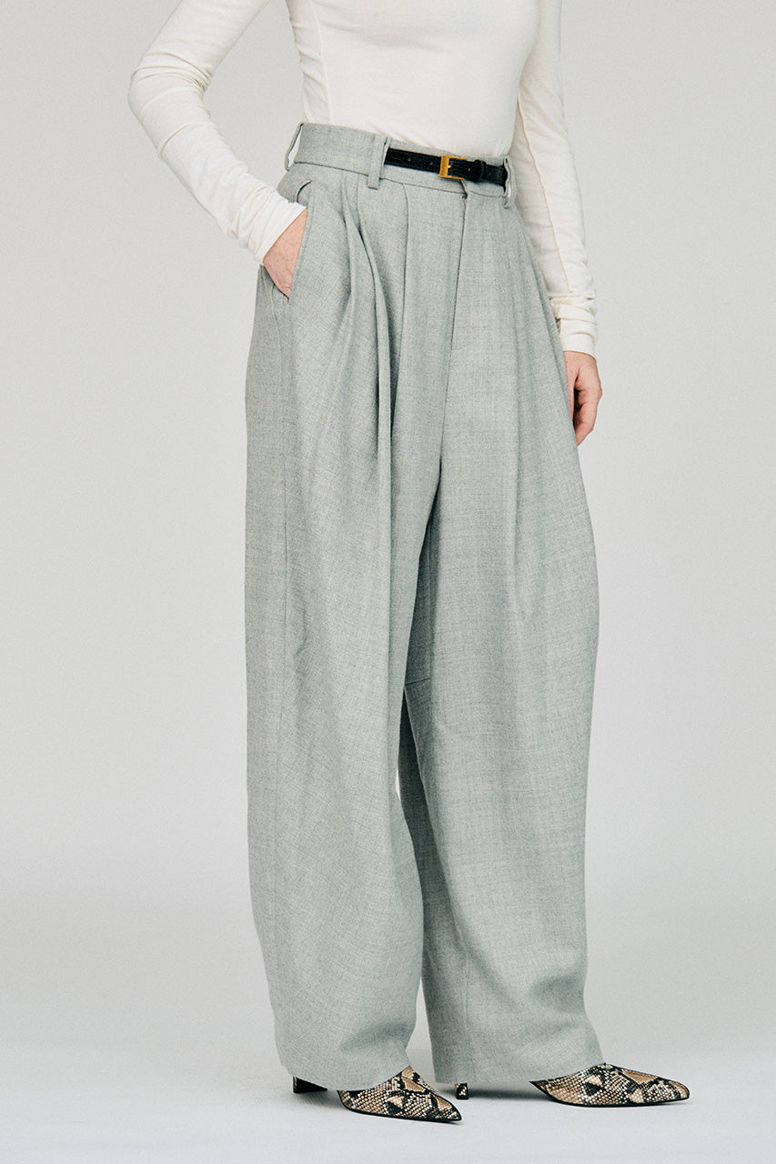 Belted Cocoon Flannel Pants - 2026WINTER