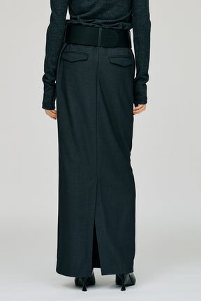 Wide Belt Long Skirt - 2026WINTER