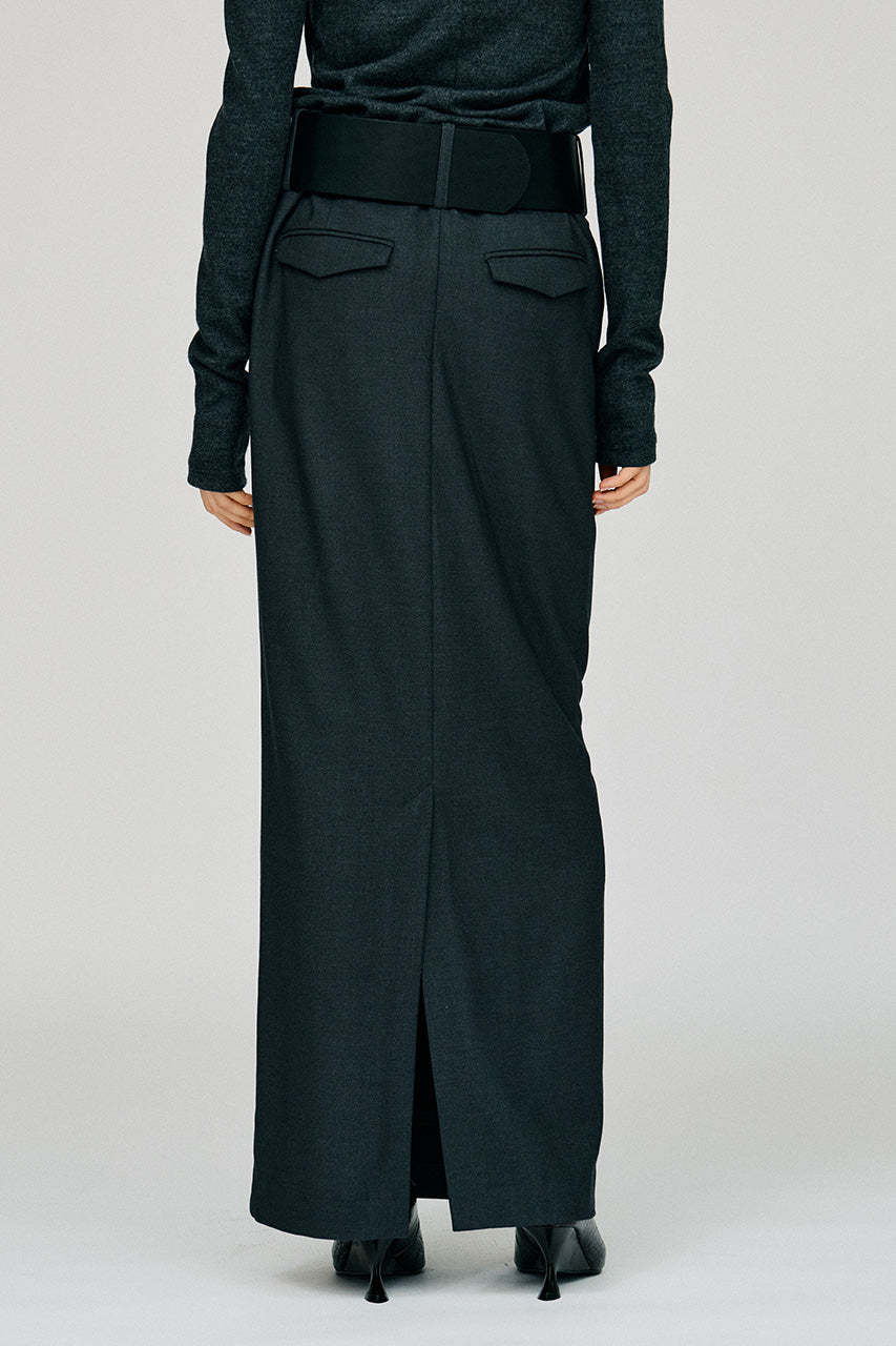 Wide Belt Long Skirt - 2026WINTER