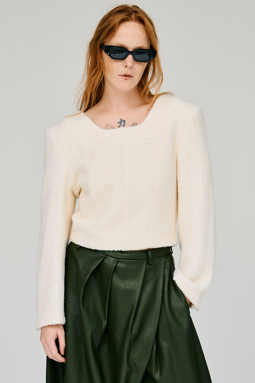 Cropped Tweedy Top - 2026WINTER