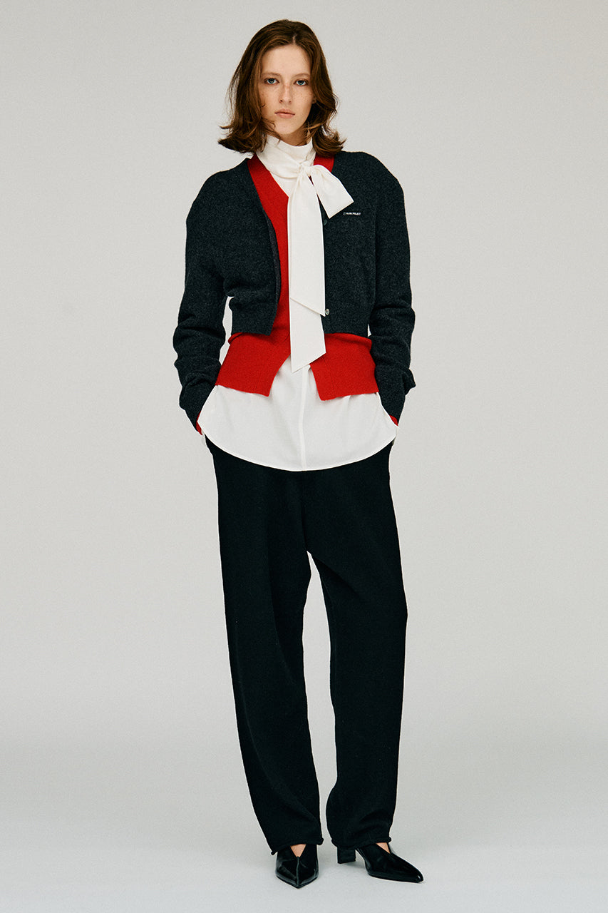 High-Neck Power Shoulder Shirt