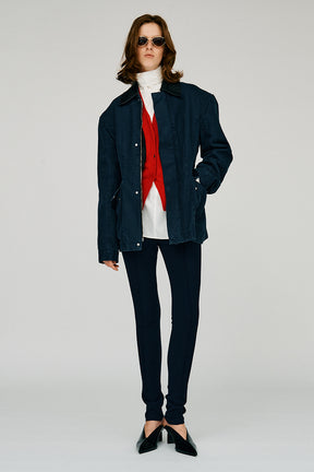 High-Neck Power Shoulder Shirt