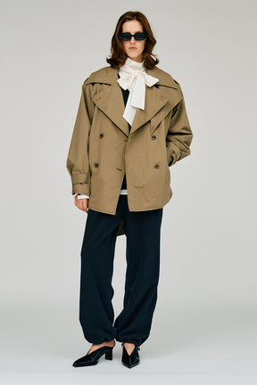High-Neck Power Shoulder Shirt