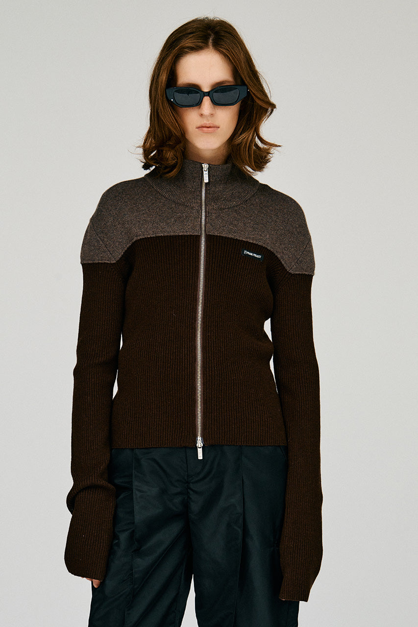 Front Zip Bicolor Knit - 2026WINTER