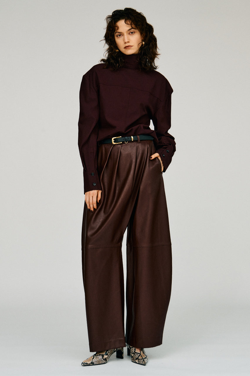High-Neck Power Shoulder Shirt