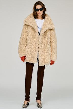 Stand Collar Curly Fur Coat - 2026WINTER