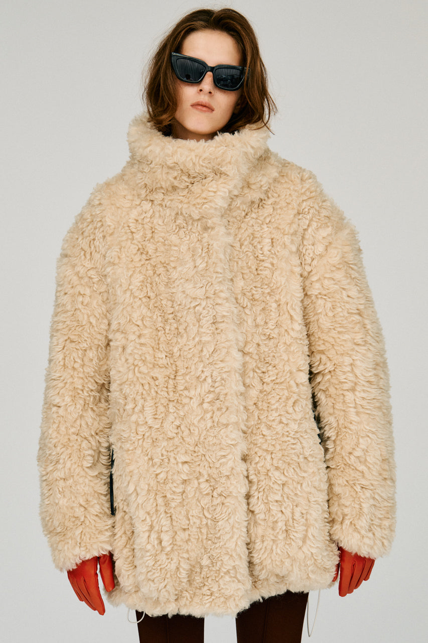 Stand Collar Curly Fur Coat - 2026WINTER