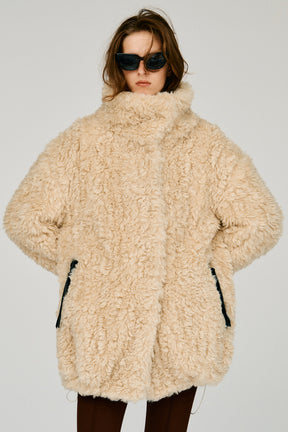 Stand Collar Curly Fur Coat - 2026WINTER