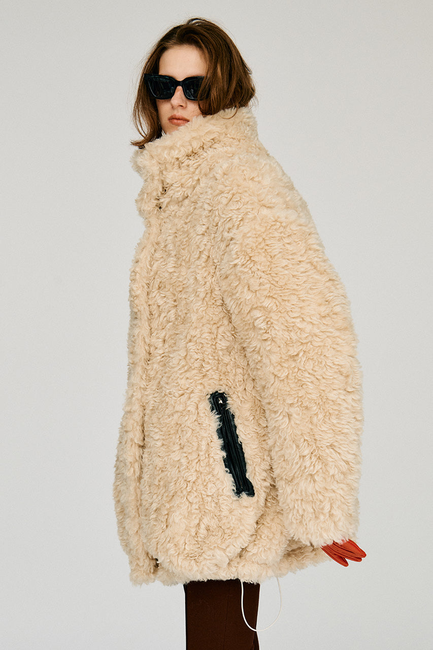 Stand Collar Curly Fur Coat - 2026WINTER