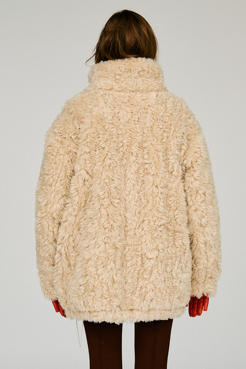Stand Collar Curly Fur Coat - 2026WINTER