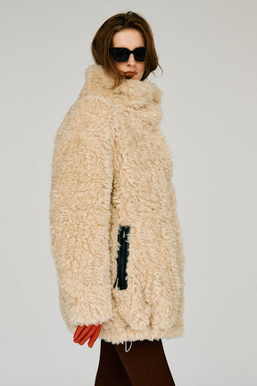 Stand Collar Curly Fur Coat - 2026WINTER