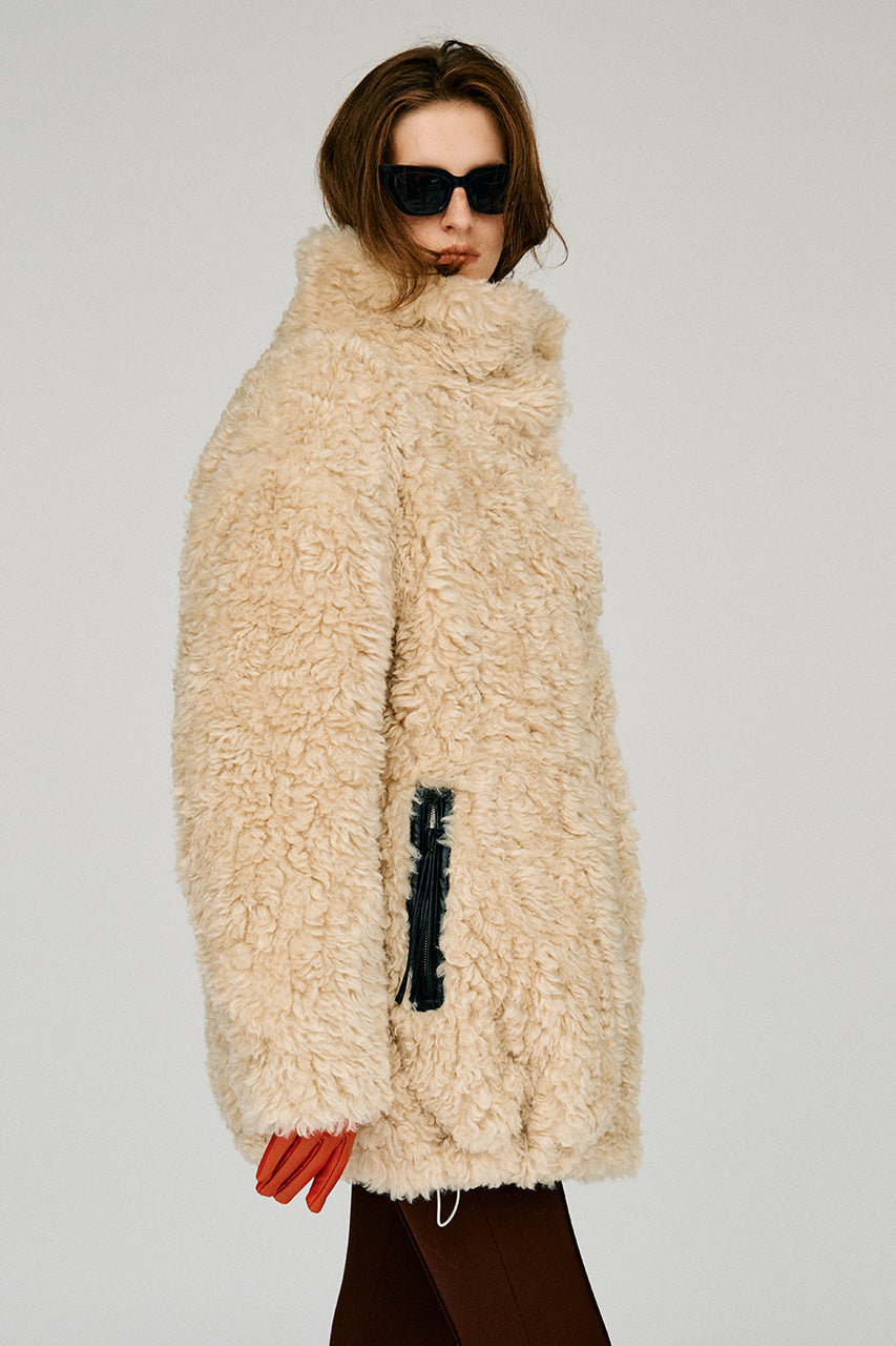 Stand Collar Curly Fur Coat - 2026WINTER