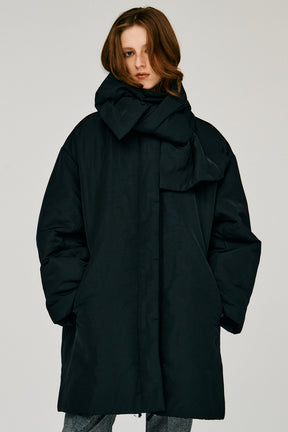 Padded Scarf Middle Coat - 2026WINTER
