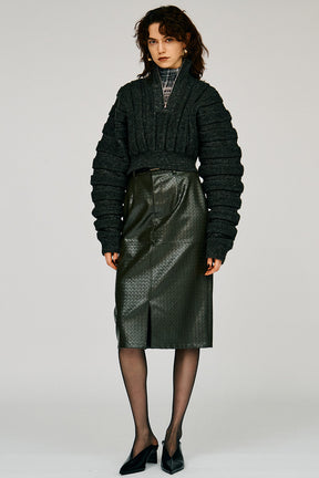 Half-Zip Accordion Knit - 2026WINTER