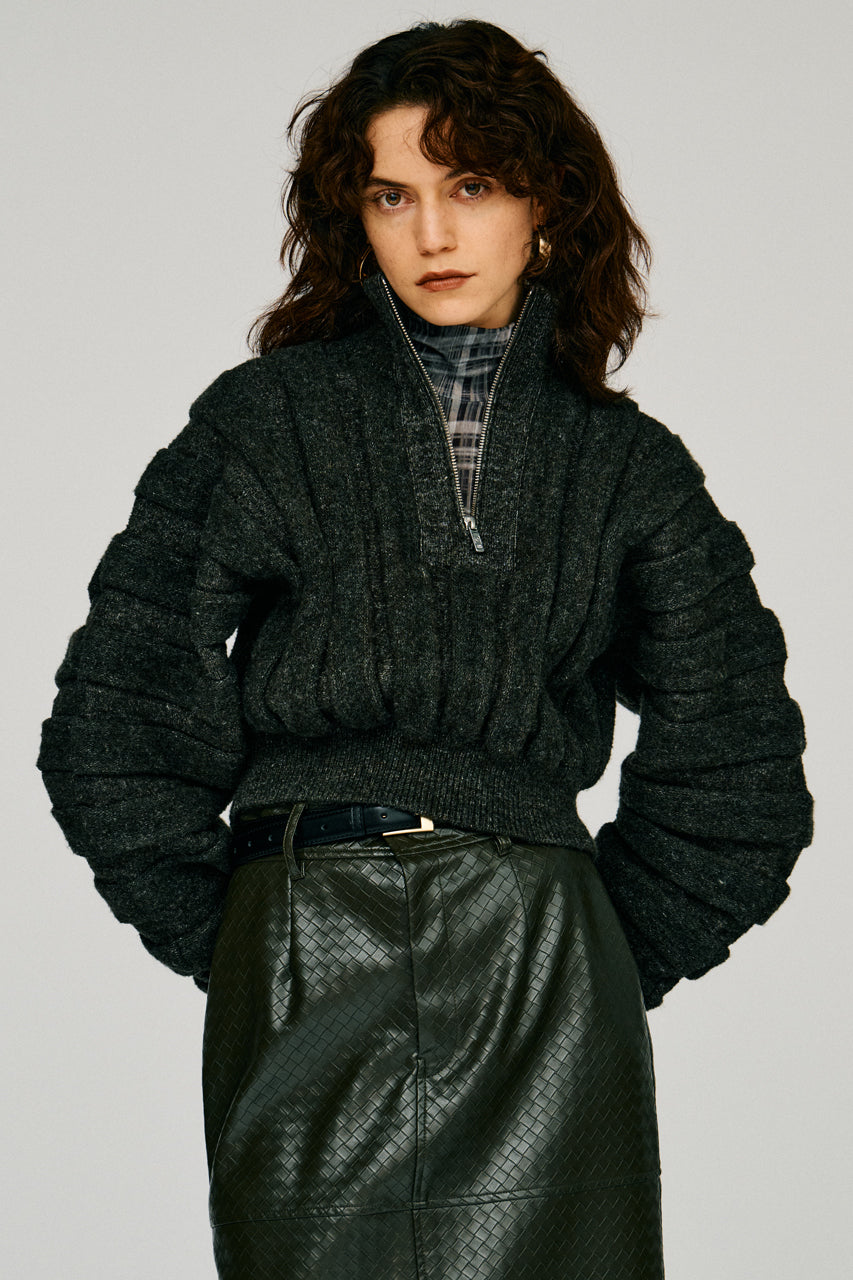 Half-Zip Accordion Knit - 2026WINTER