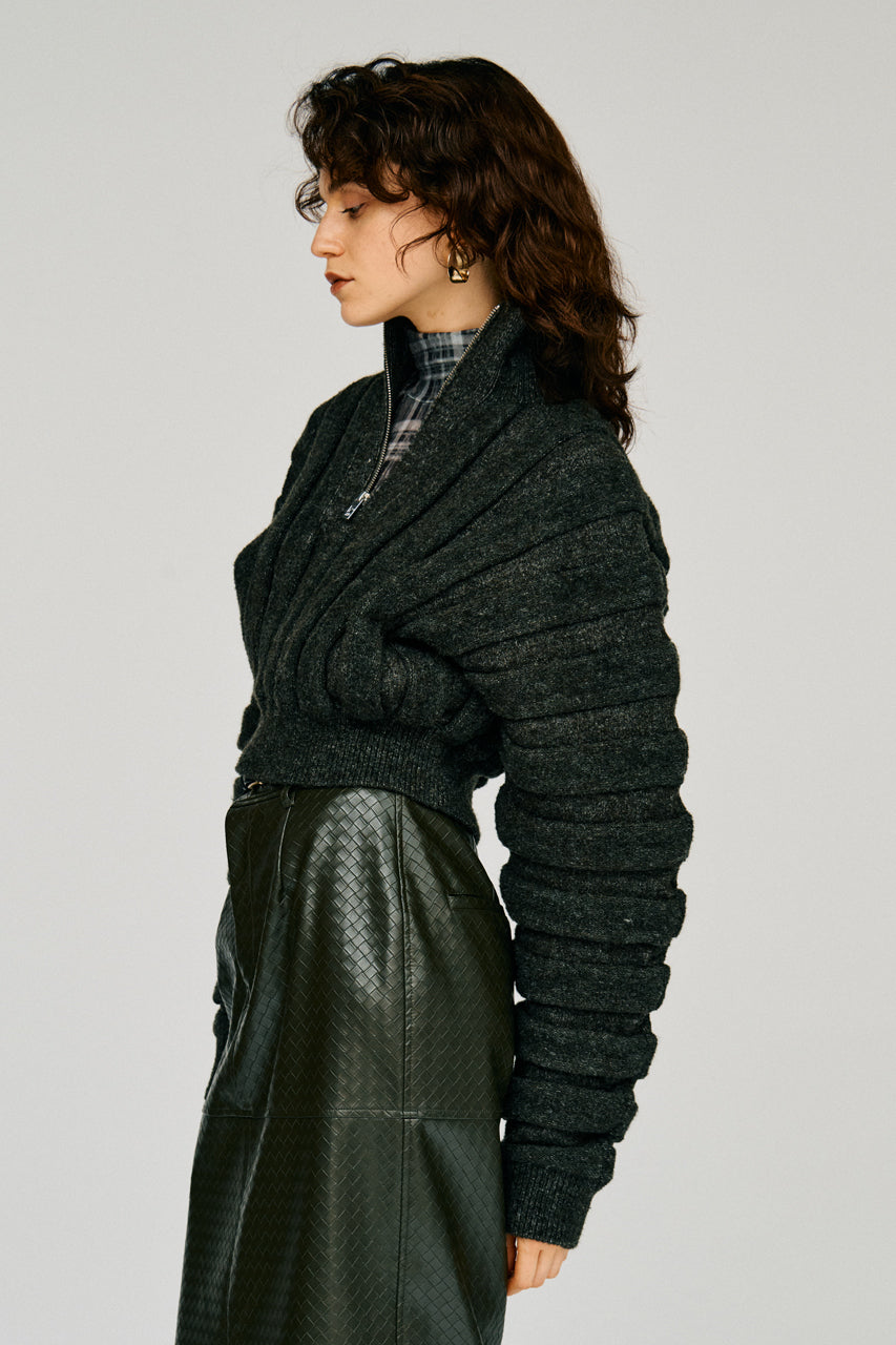 Half-Zip Accordion Knit - 2026WINTER