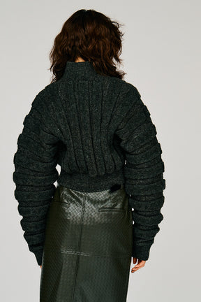 Half-Zip Accordion Knit - 2026WINTER