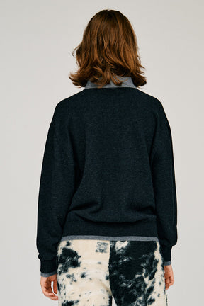 Layered Polo Knit Top - 2026WINTER