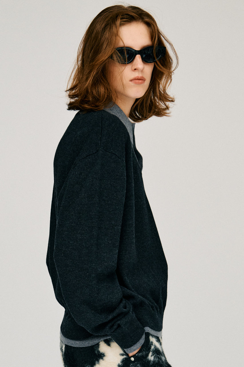 Layered Polo Knit Top - 2026WINTER