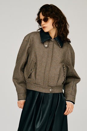 Leather Collar Short Coat - 2026WINTER
